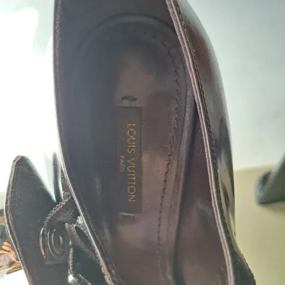 Louis Vuitton Runway Brown Leather Mary Jane Platform Pumps Size 37 / US 7 - Picture 13 of 16